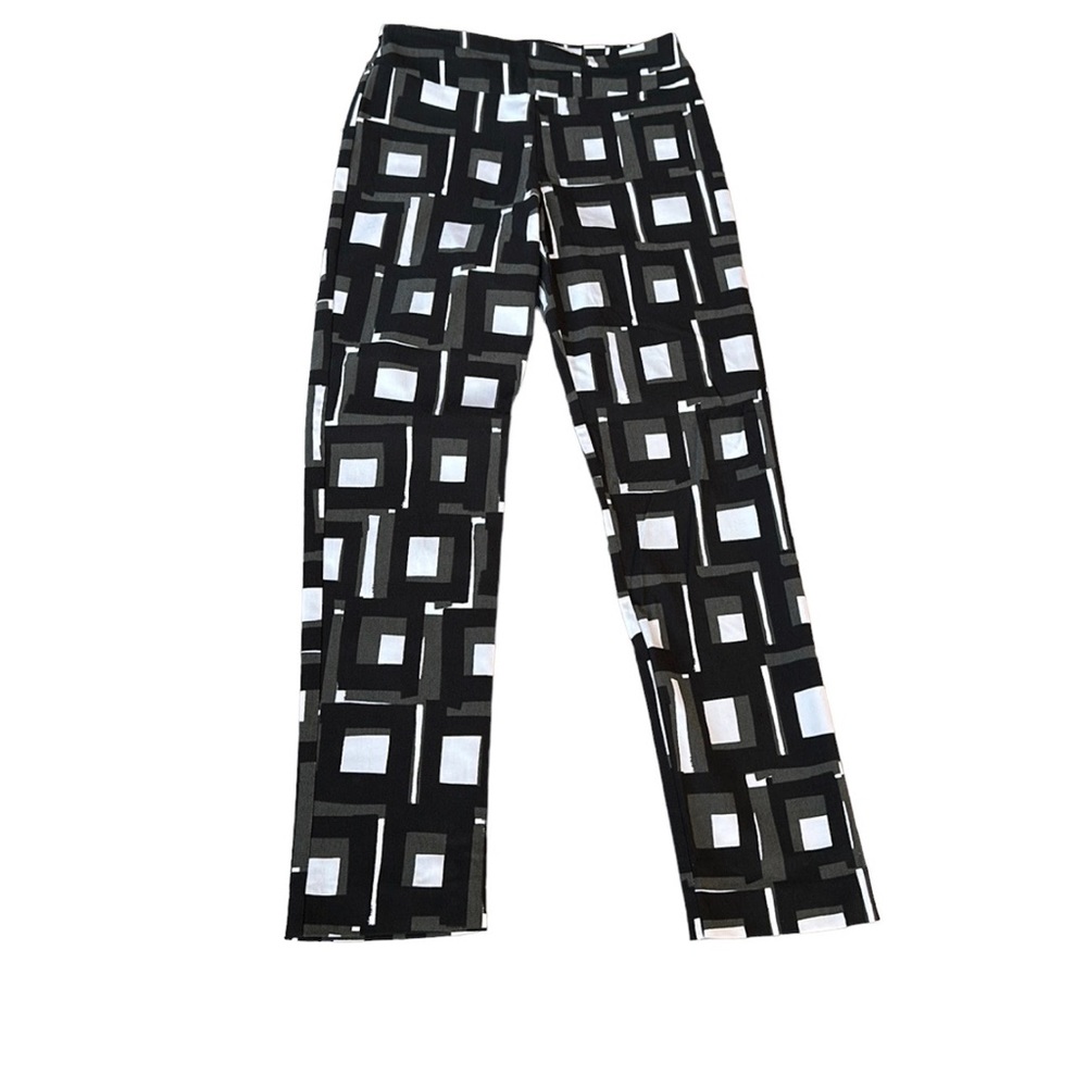KRAZY LARRY black, gray & white squares pant, size 2, EUC - Picture 3 of 8